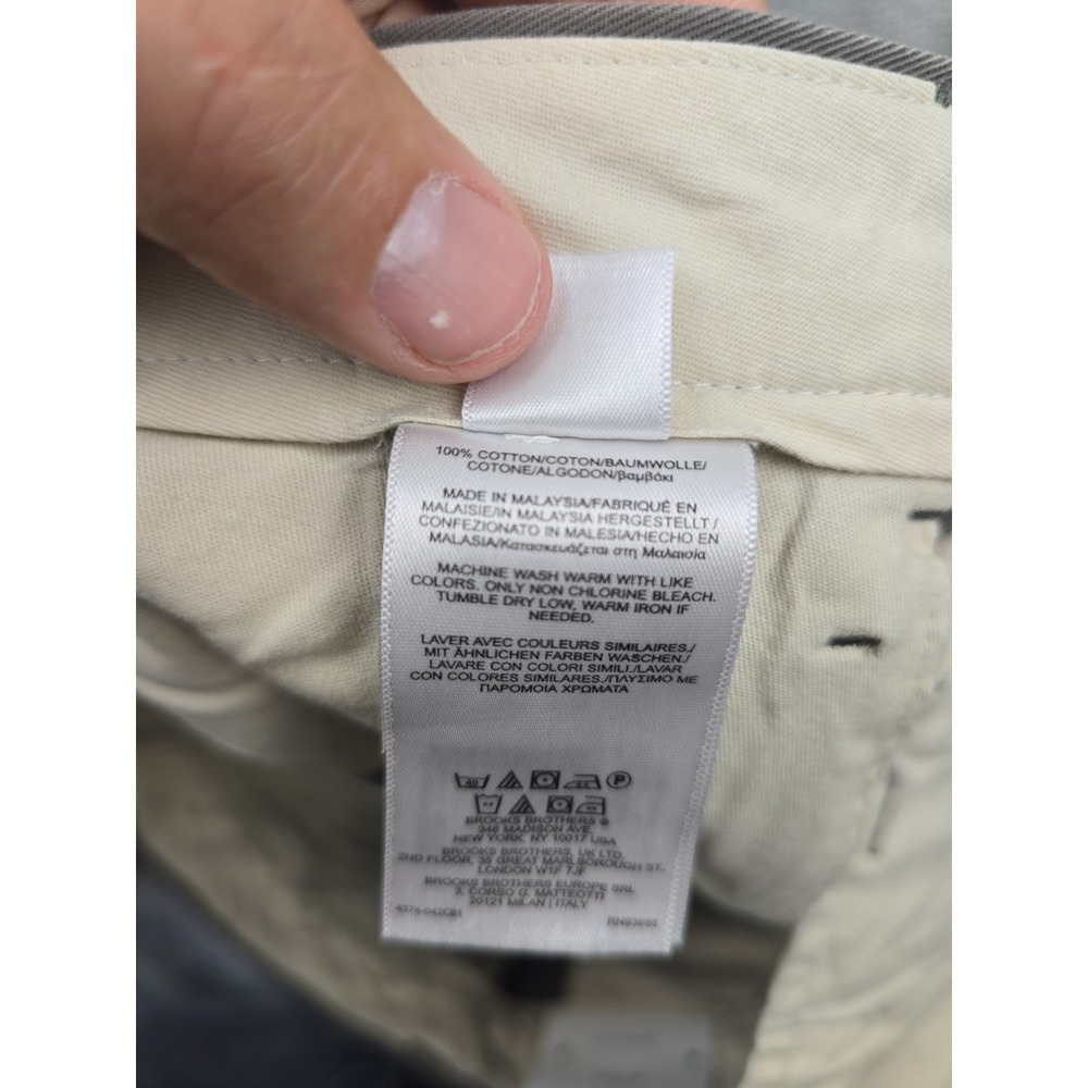 Brooks Brothers Advantage Chino Pants Mens 38x30 Brown Elliot Khaki NWT - Picture 7 of 10